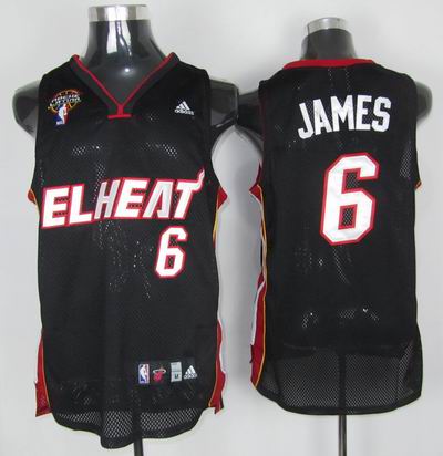  NBA Miami EL Heat 6 LeBron James Swingman Black Latin Nights Jersey